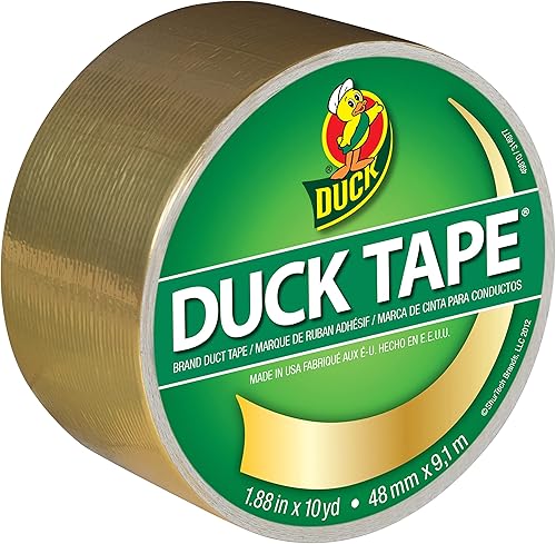 Shurtech Duck Brand 280748 - Cinta adhesiva de color metálico, dorado, 1.88 pulgadas x 10 yardas, rollo individual