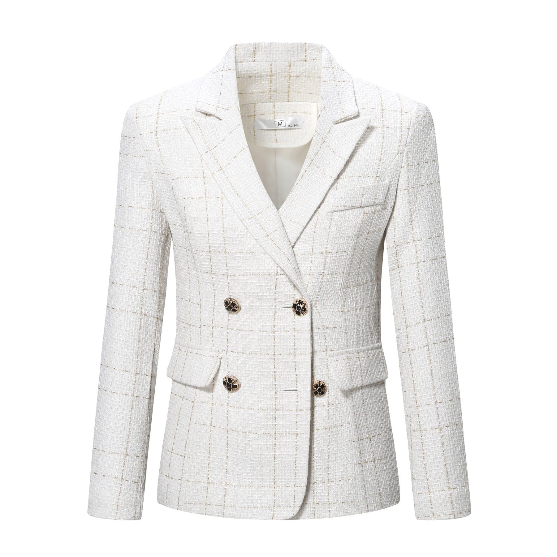 YYNUDA Abito da donna blazer tweed elegante blazer giacca plaid casual a maniche lunghe da donna giacca per ufficio