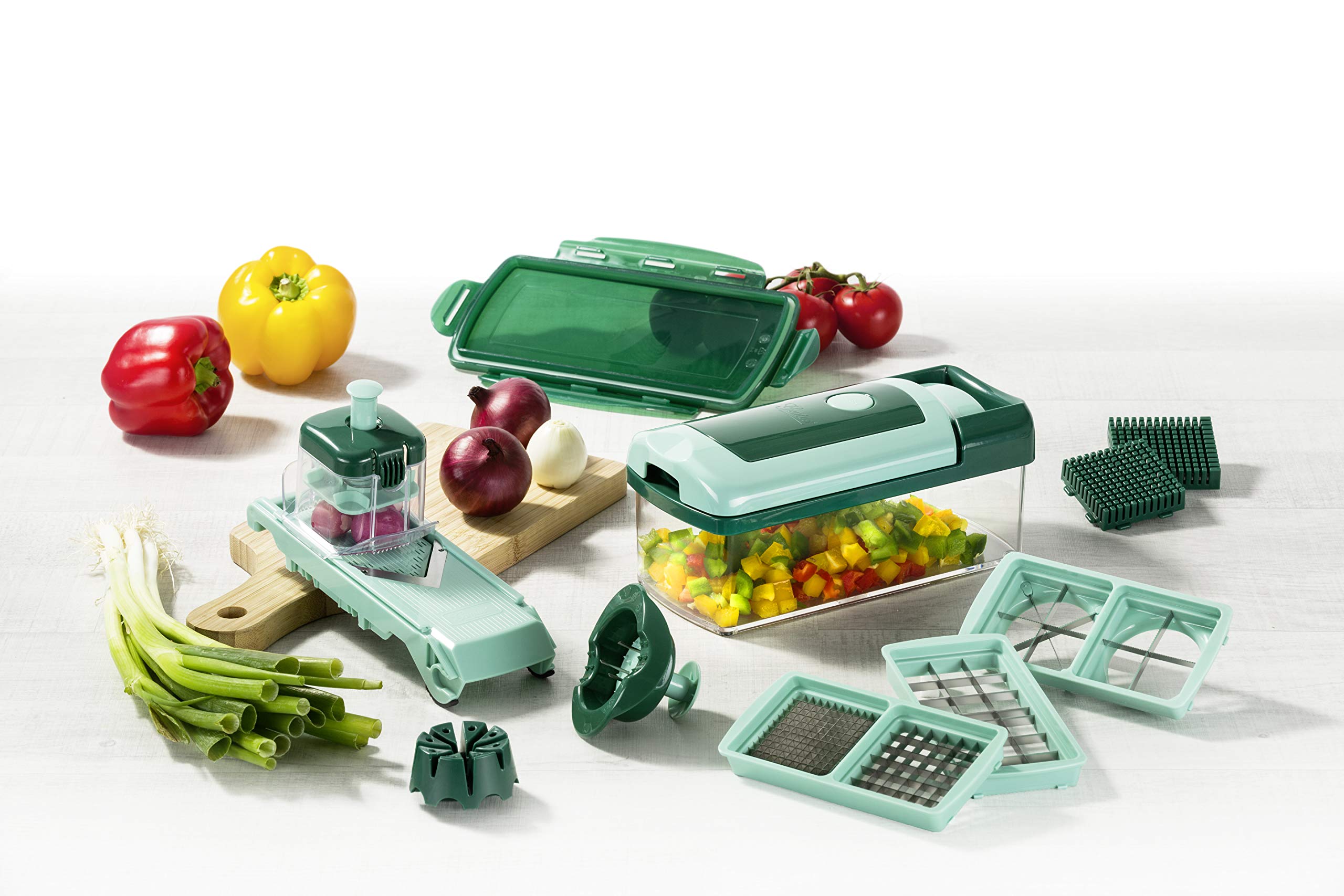 Genius Nicer Dicer Fusion smart | 23 partes | incluyendo Nicer Twist | la menta verde
