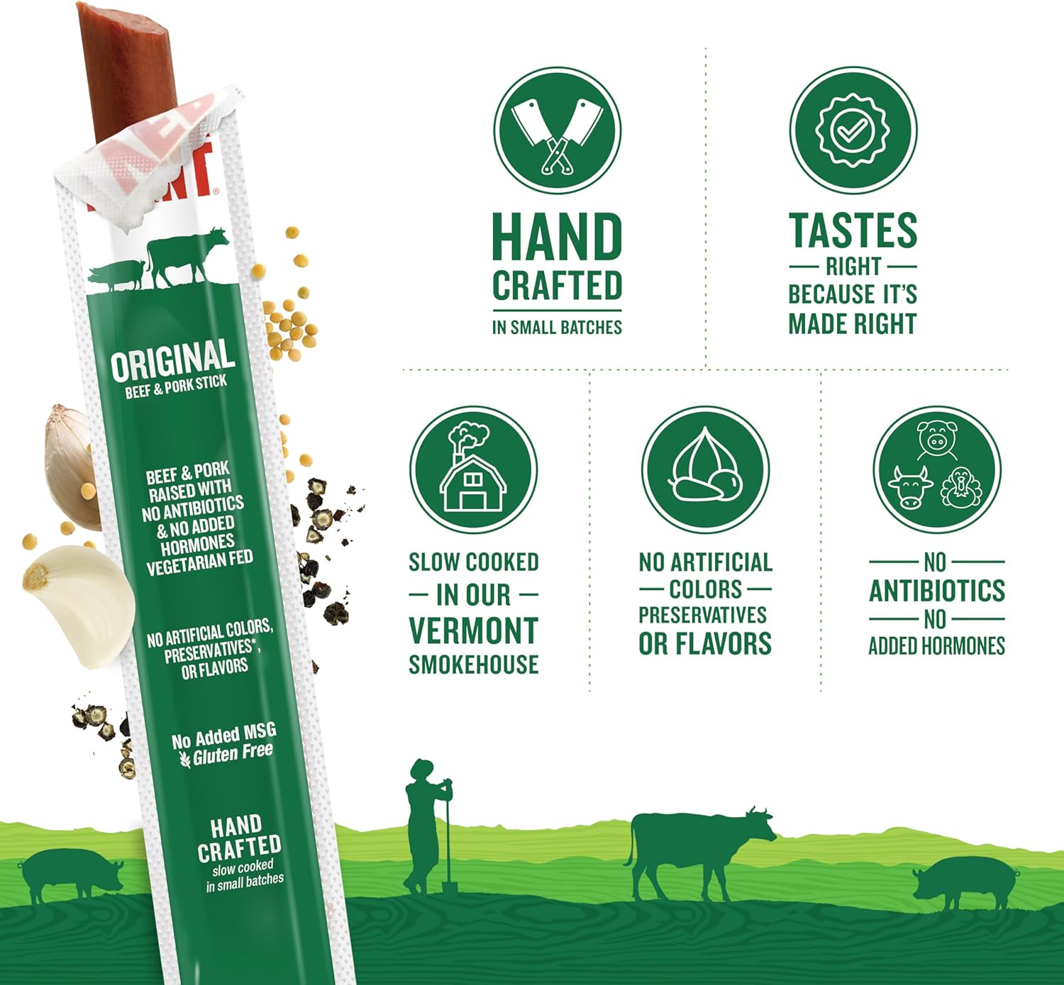 Sna Stis by Vermont Smoke & – Original Flavor – Beef & Pork –