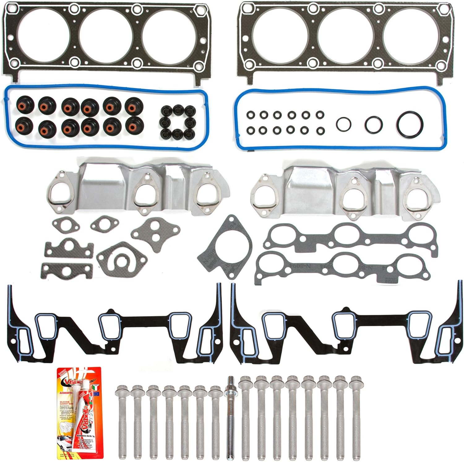 Compatible With 94-96 Buick Chevrolet Pontiac Oldsmobile 3.1 189CID Head Gasket Set Head Bolts