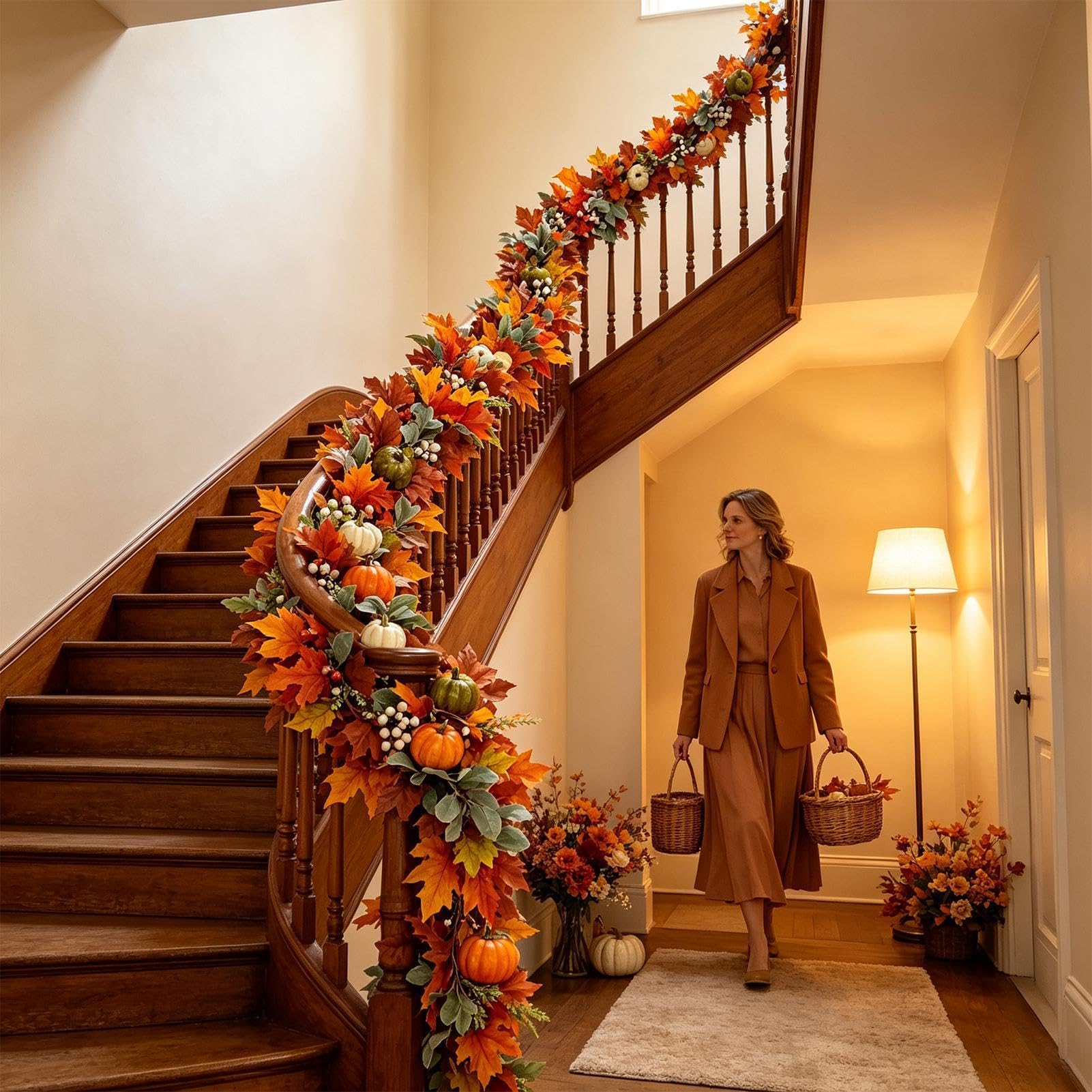 Ghirlanda Autunnale per Banner Artificiale di Halloween con Zucche da 1,49