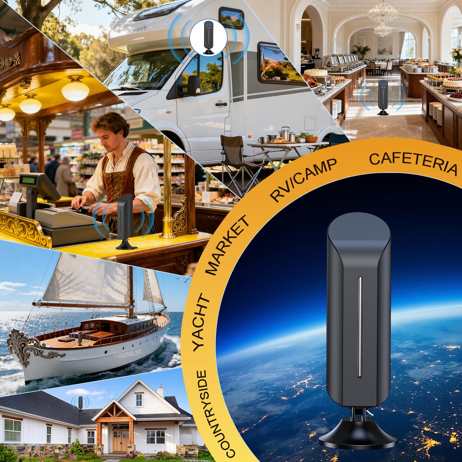Antenne TV d'intérieur 2026 pour Smart TV pour réception longue portée et tous les téléviseurs intelligents Antenne numérique HD avec amplificateur de signal pour chaînes locales Prend en charge 4K