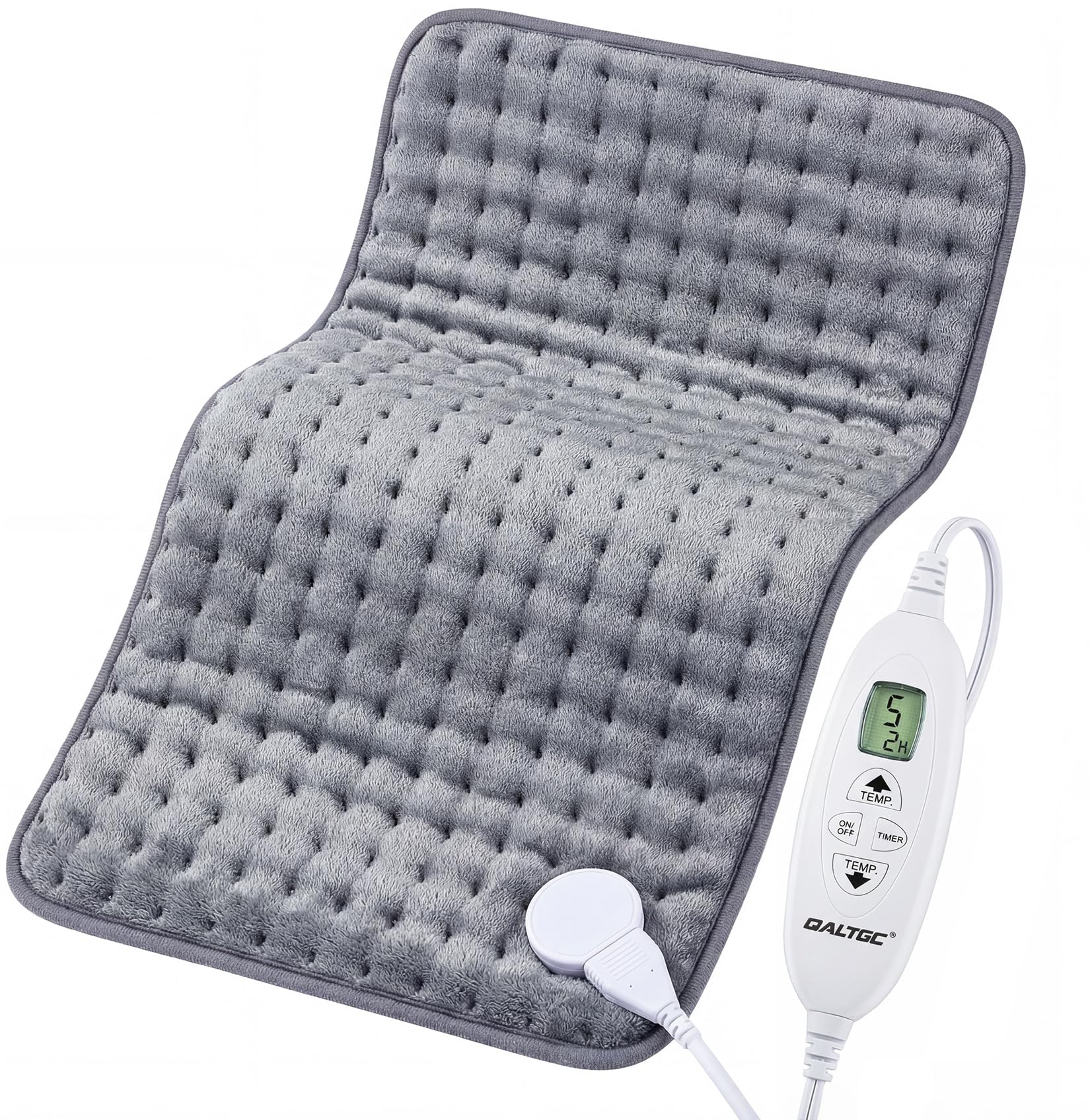 Photo 1 of Electric Heating Pad, 2025 Upgraded Dual Mode Controller (Manual and auto Off Mode),Multiple Safety protections, Comfortable Soft, Machine Washable?12"x 24" Grey?
