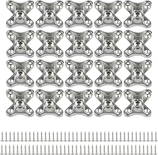 20Pack Metal Removable Corner Bracket,Right Angle L Shape Support Connector Brace Butterfly Removable Corner Code Perfect for Wood Furniture Chair Drawer Cabinet (Silver)