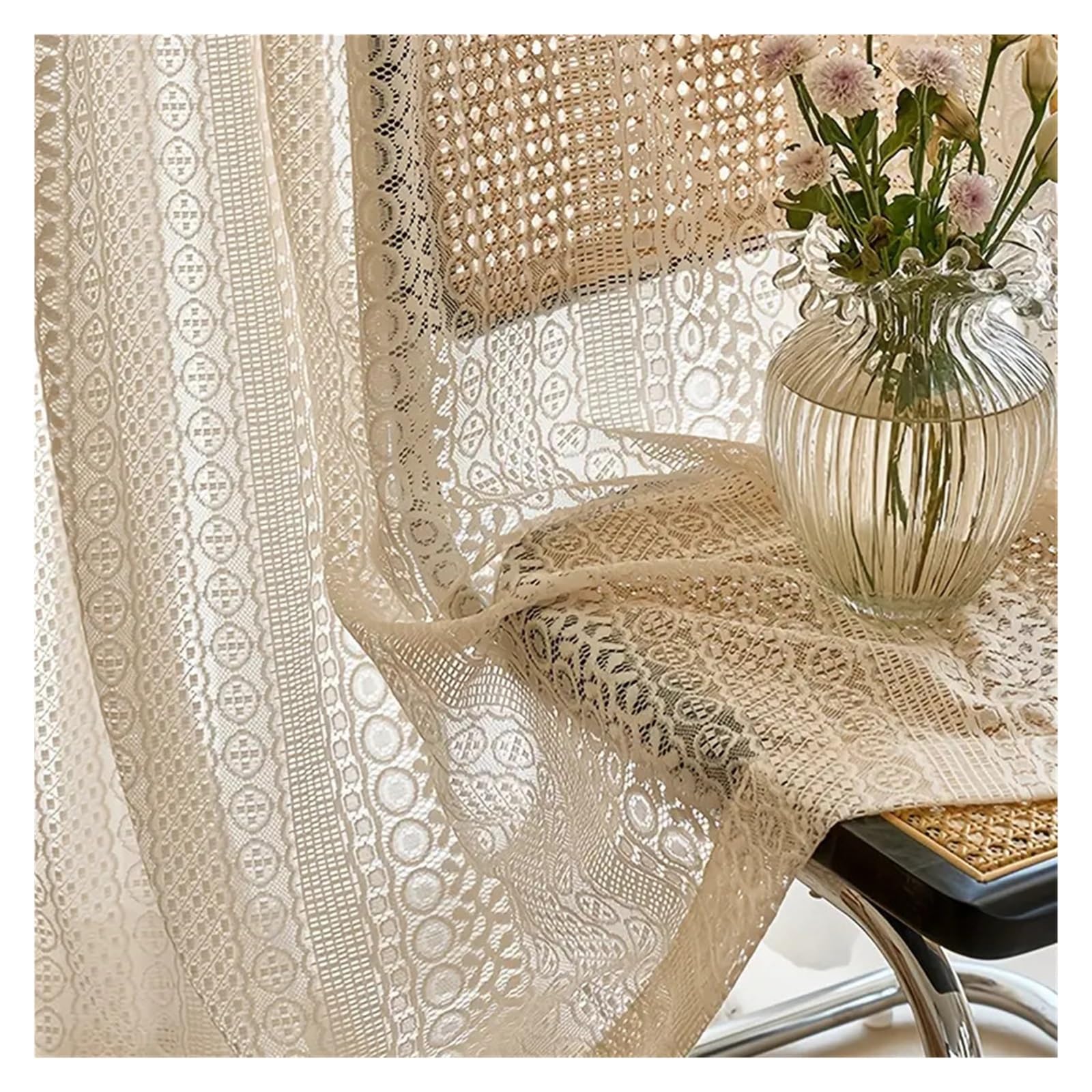 Rideaux en dentelle de style vintage pour la décoration de chambre
