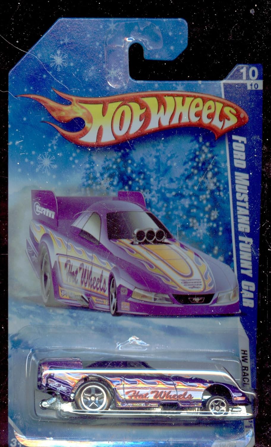 Hot Wheels 2010-158/240 Hw Racing 10/10 Ford Mustang Funny CAR Snow Scene Series 1:64 Scale 1:64 Scale