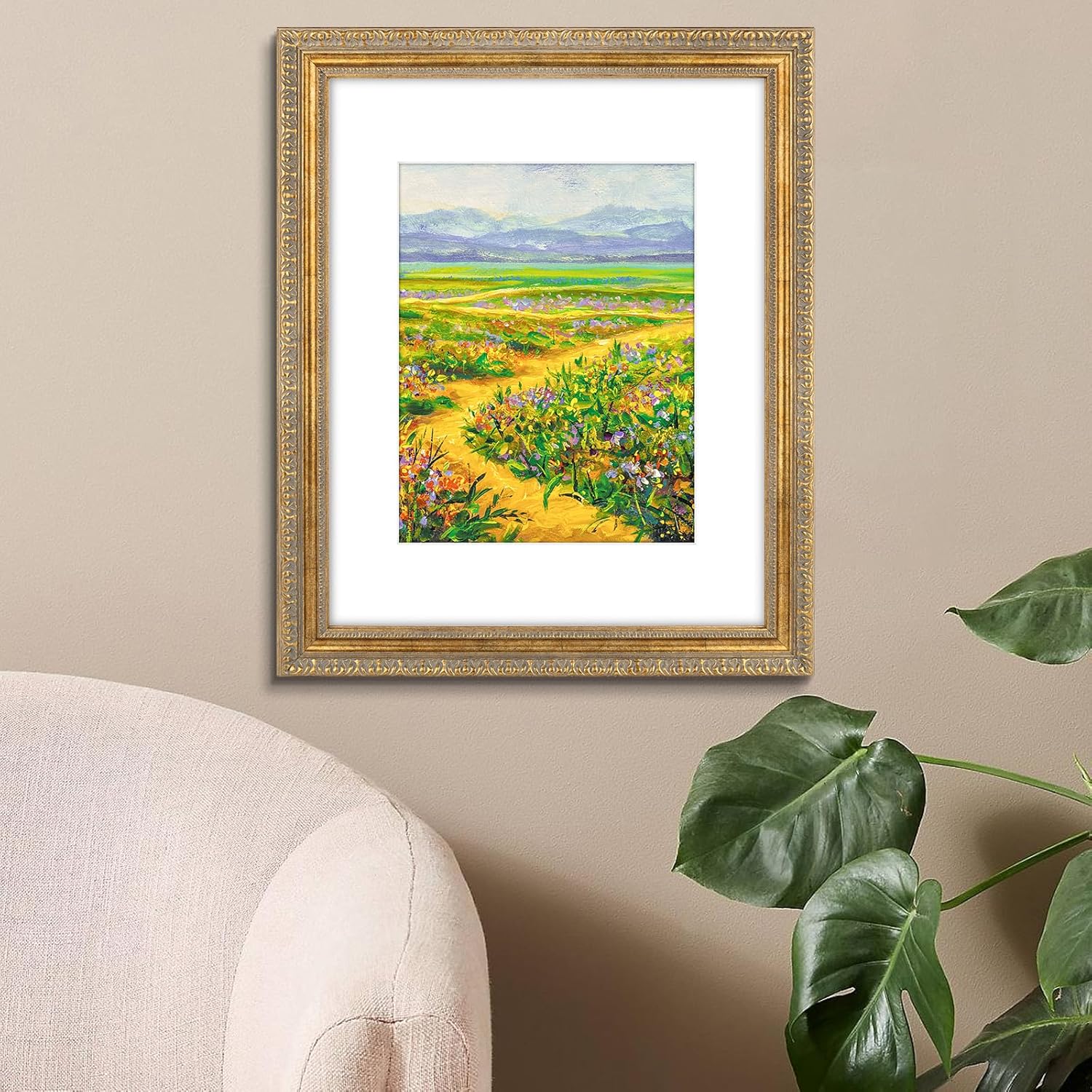 Golden State Art, 16X20 Ornate Vintage Photo Frame with White Mat for 11X14 Pictures or 16X20 Without Mat, Bronze Color - Image 2