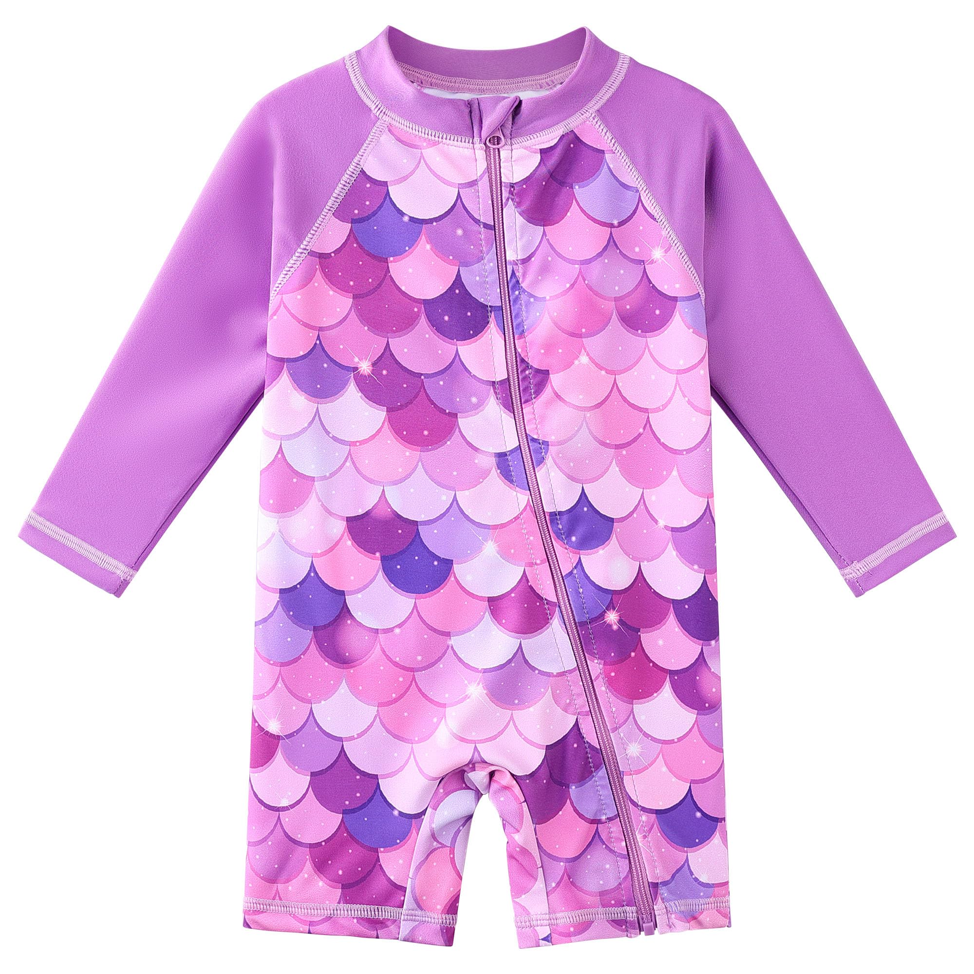 XFGIRLS Baby/Toddler Girls Swimsuit Long Sleeve One-Piece Bathing Suit Rash Guard