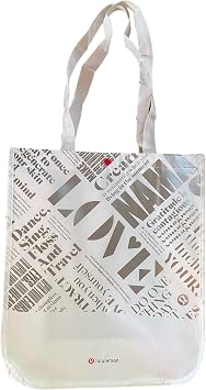 lululemon Medium LOVE Breathe Deeply Tote Bag Red Silver Black White White/Silver