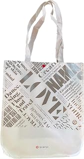 Medium LOVE Breathe Deeply Tote Bag Red Silver Black White (White/Silver)