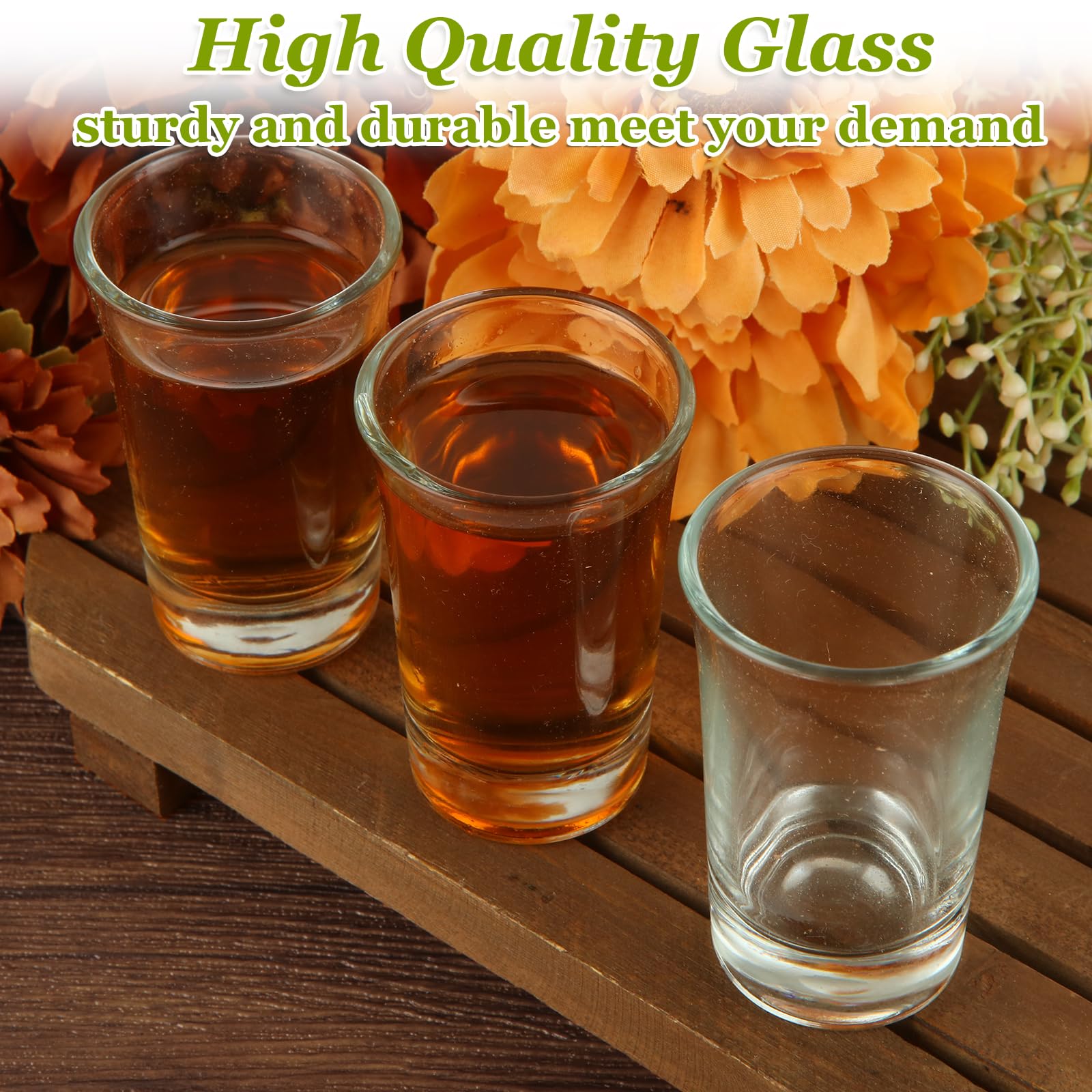QTLCOHD Paquete de 48 vasos de chupito transparentes de 1.5 onzas, vasos de chupito pequeños a granel con base pesada para vodka, whisky, tequila, espresso, licor