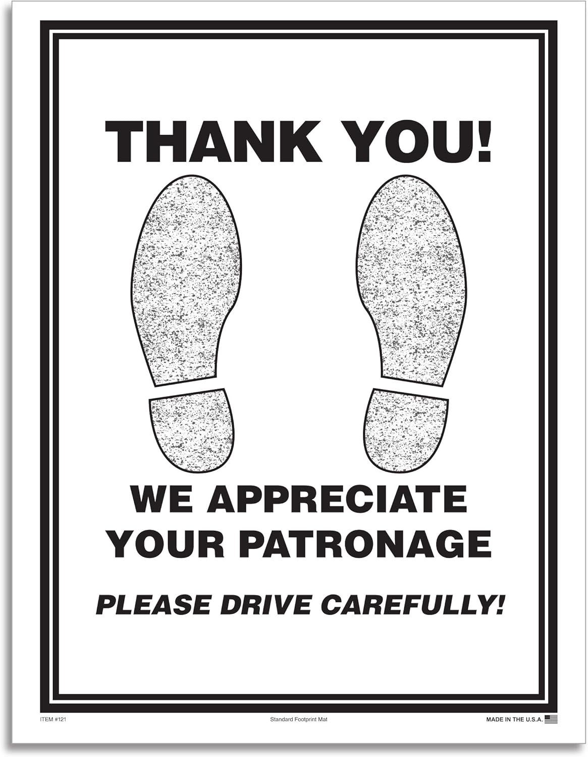 Generic Floor MAT Paper Footprint Black 50 Paper, Box of 500 DEALERSHIP AUTO Dealer Supplies 14-14.99 hes