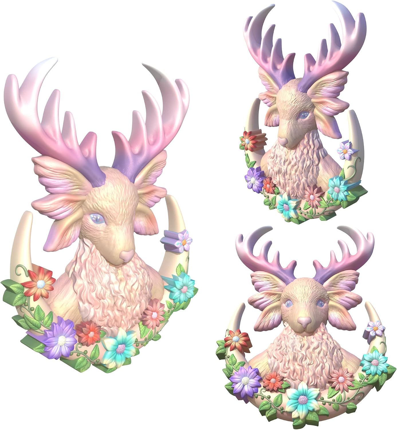 Fantasy Biological Deer 3D Epoxy Resin Silicone Mold, Craft, Polymer Clay, Plaster