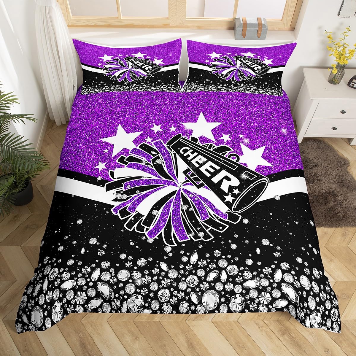 Parure de lit pom-pom girl 155x220 cm : le cadeau d'anniversaire parfait pour une jeune fille