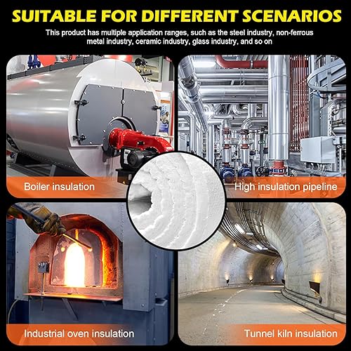 Miniatura 7 de 2 mantas aislantes de fibra de cerámica de 24 x 12 x 1 pulgadas (grosor) clasificadas para 2600 F, aislamiento ignífugo, para forja, horno,