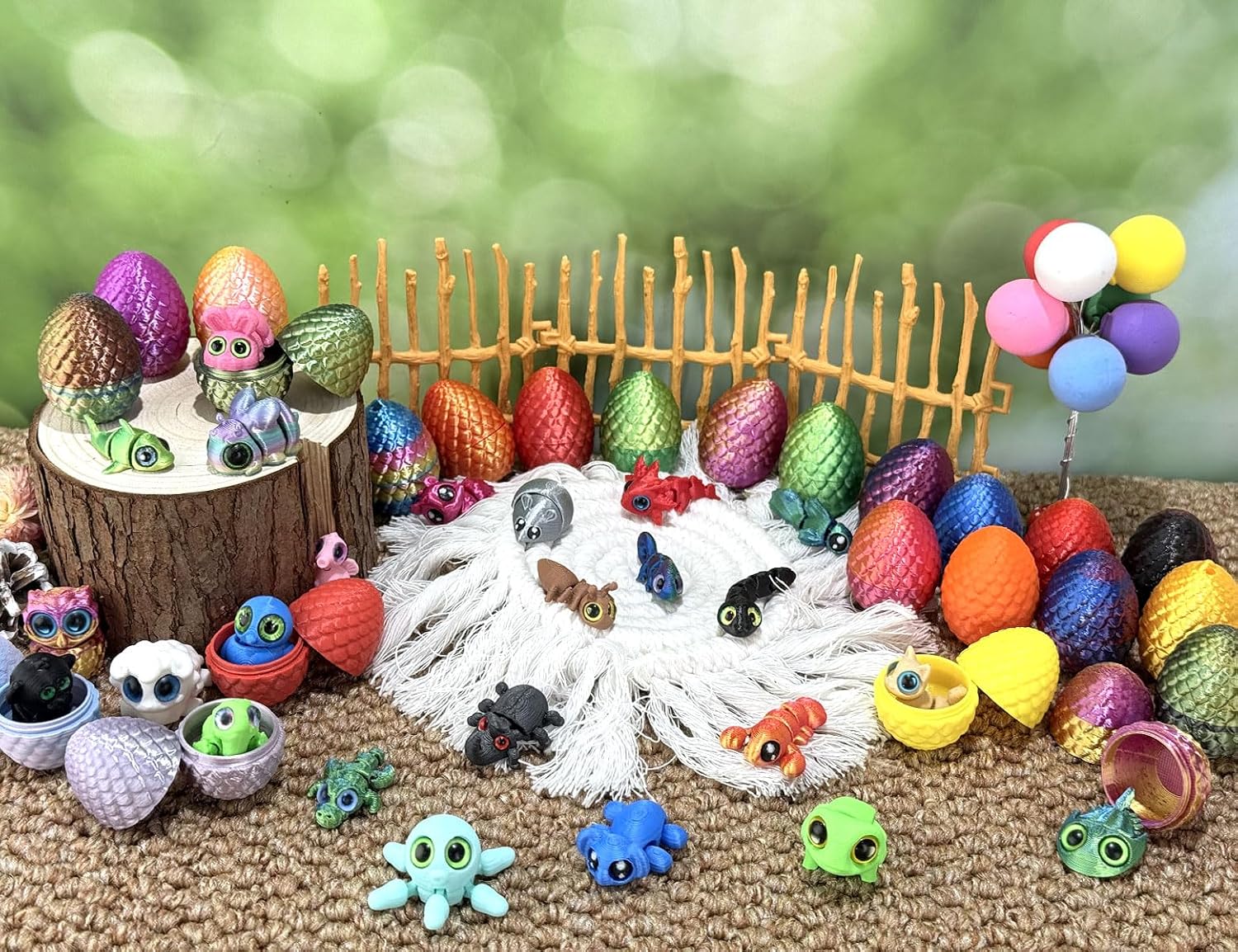 24PCS 3D Printed Mini Animals with Easter Eggs, Party Favors & Rewards image 4