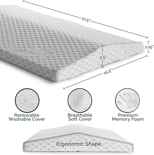 Miniatura 9 de ComfiLife Almohada de apoyo lumbar para dormir, almohada de espuma viscoelástica para aliviar el dolor de espalda, dormir de lado, espalda