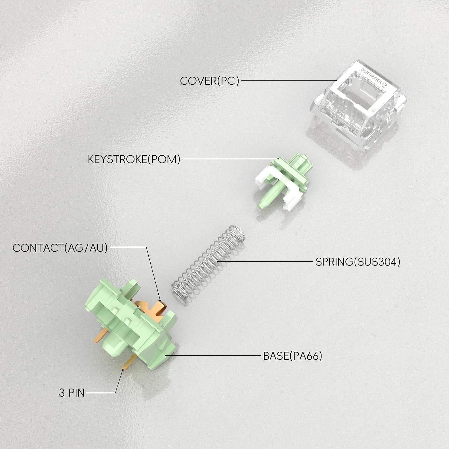 ZhouWang 90Pcs Jasmine Click Switch, For Keyboard、Clicker for 3D Prints image 4