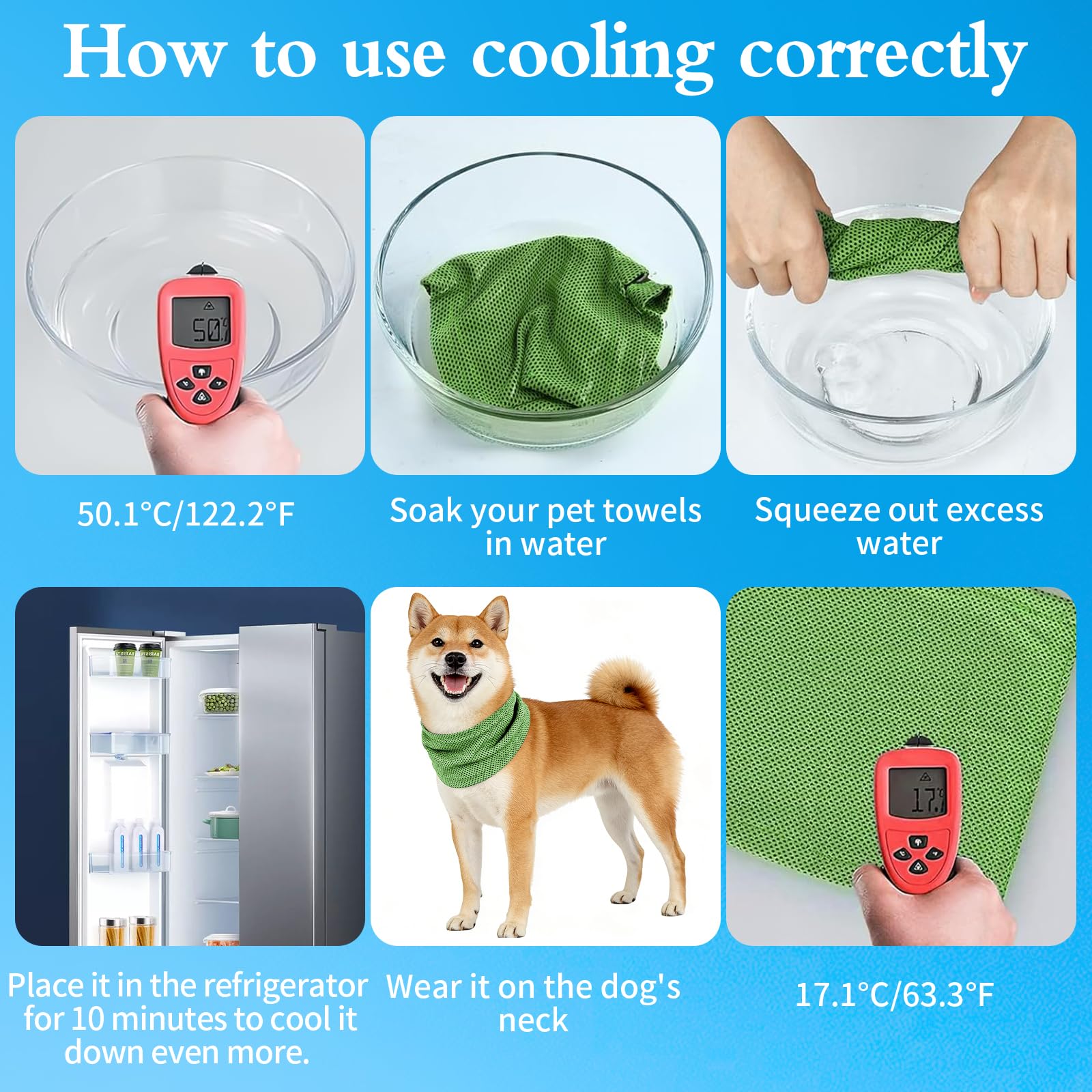 Collare Refrigerante per Cani, Bandana Rinfrescante Traspirante per Animali Domestici Estate
