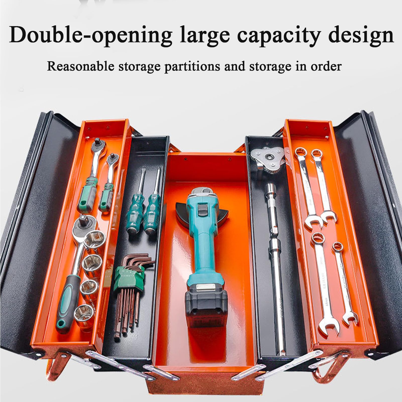 Organizzatore Per Cassetta Degli Attrezzi Cassetta Portatile Pieghievole | Compatto, Antiruggine e Resistente per Garage, Auto, Casa e Barca