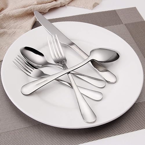 Miniatura 5 de SHARECOOK Juego de cubiertos de acero inoxidable de 20 piezas juego de utensilios de cocina para 4 juego de cubiertos para el hogar y el restaurante