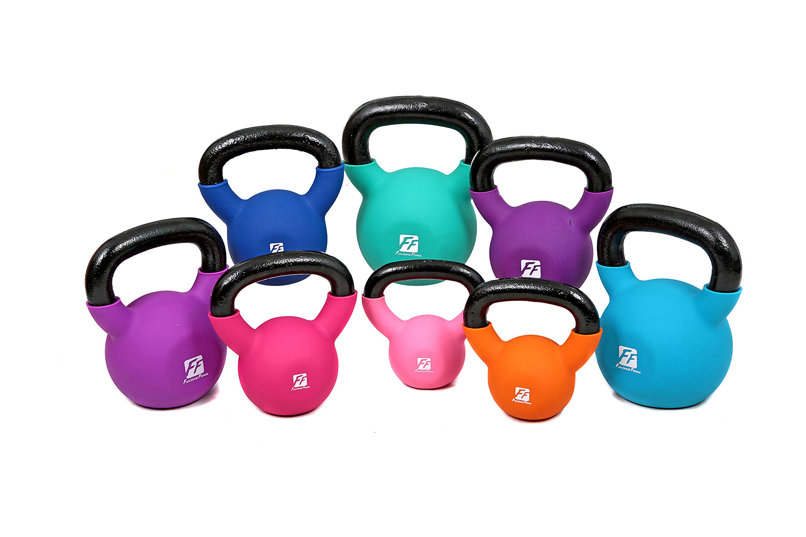 FunctionalFitness Kettlebell in Neoprene, Kettlebell Soft Touch Rivestito in Neoprene - Disponibile da 4 kg a 20 kg