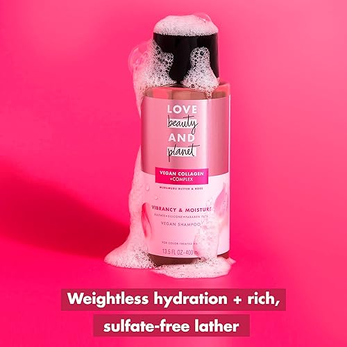 Miniatura 3 de Love Beauty and Planet Blooming Color - Champú 100% biodegradable para cabello teñido con mantequilla de Murumuru y rosa sin silicona, sin