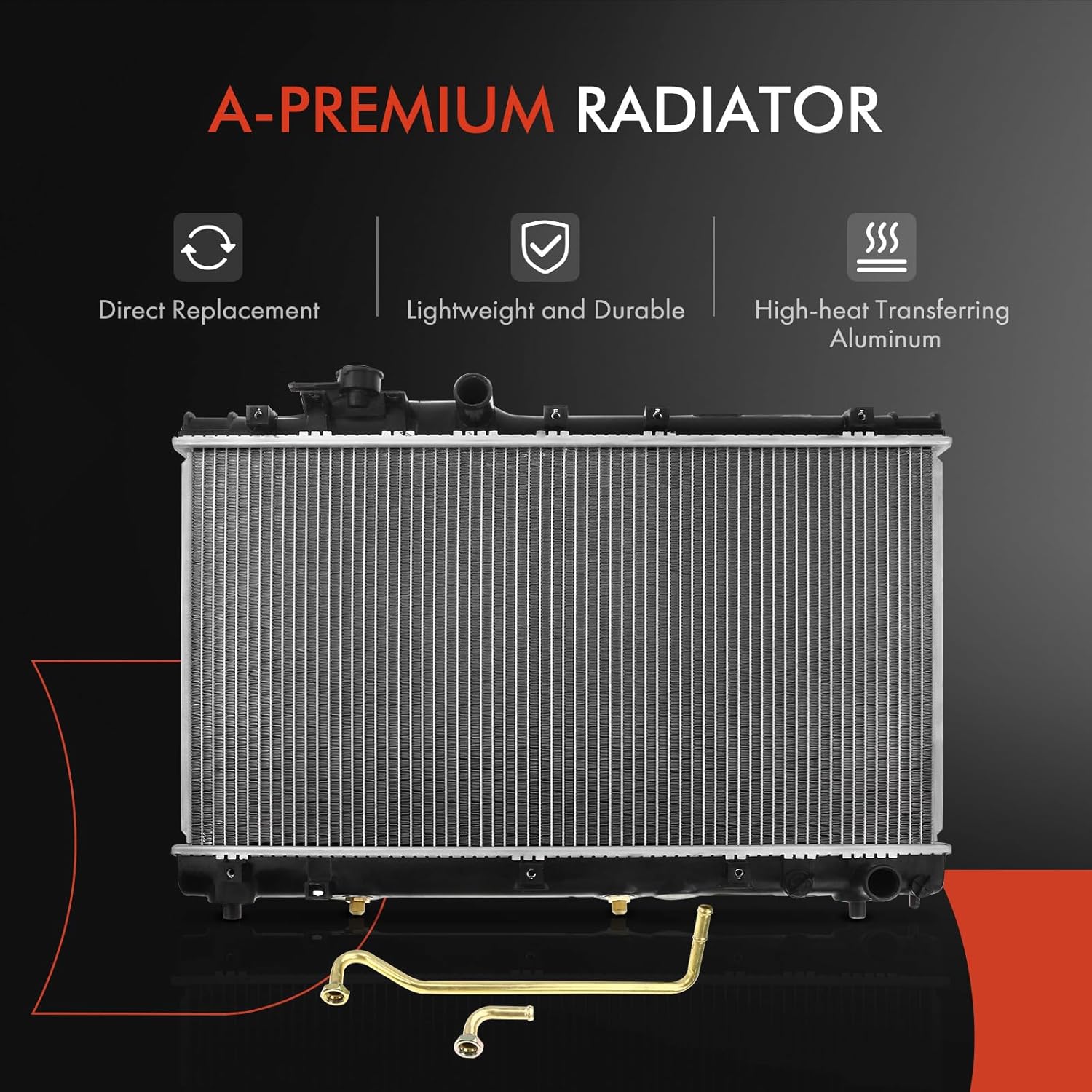 A-Premium Engine Coolant Radiator Assembly with Transmission Oil Cooler Compatible with Toyota Celica 1994-1999 L4 2.2L, Replace# 164007A060