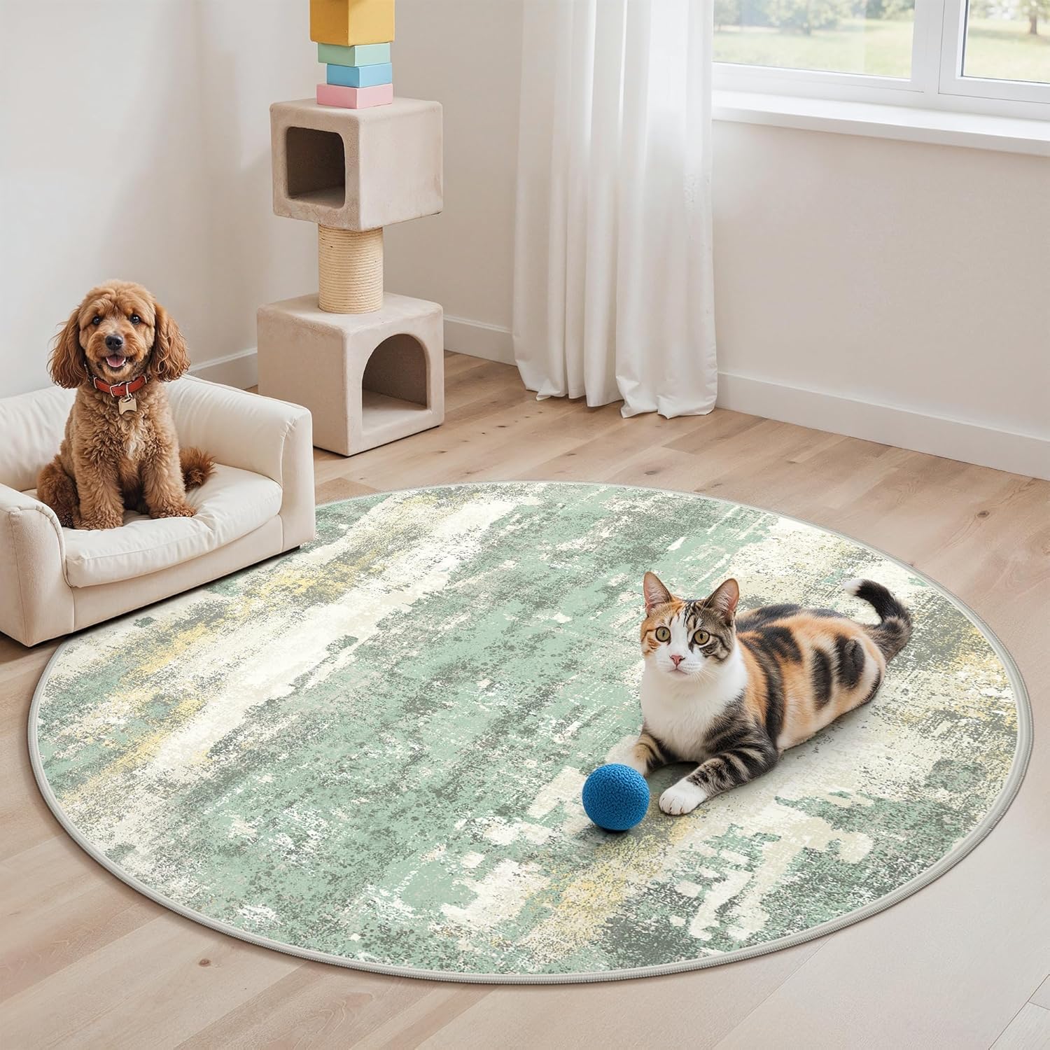 BEIMO Waschbarer Teppich Wohnzimmer, Abstrakt Design Teppich Schlafzimmer Kurzflor, Groß Teppiche rutschfest Weiche für Badezimmer Esszimmer Flur