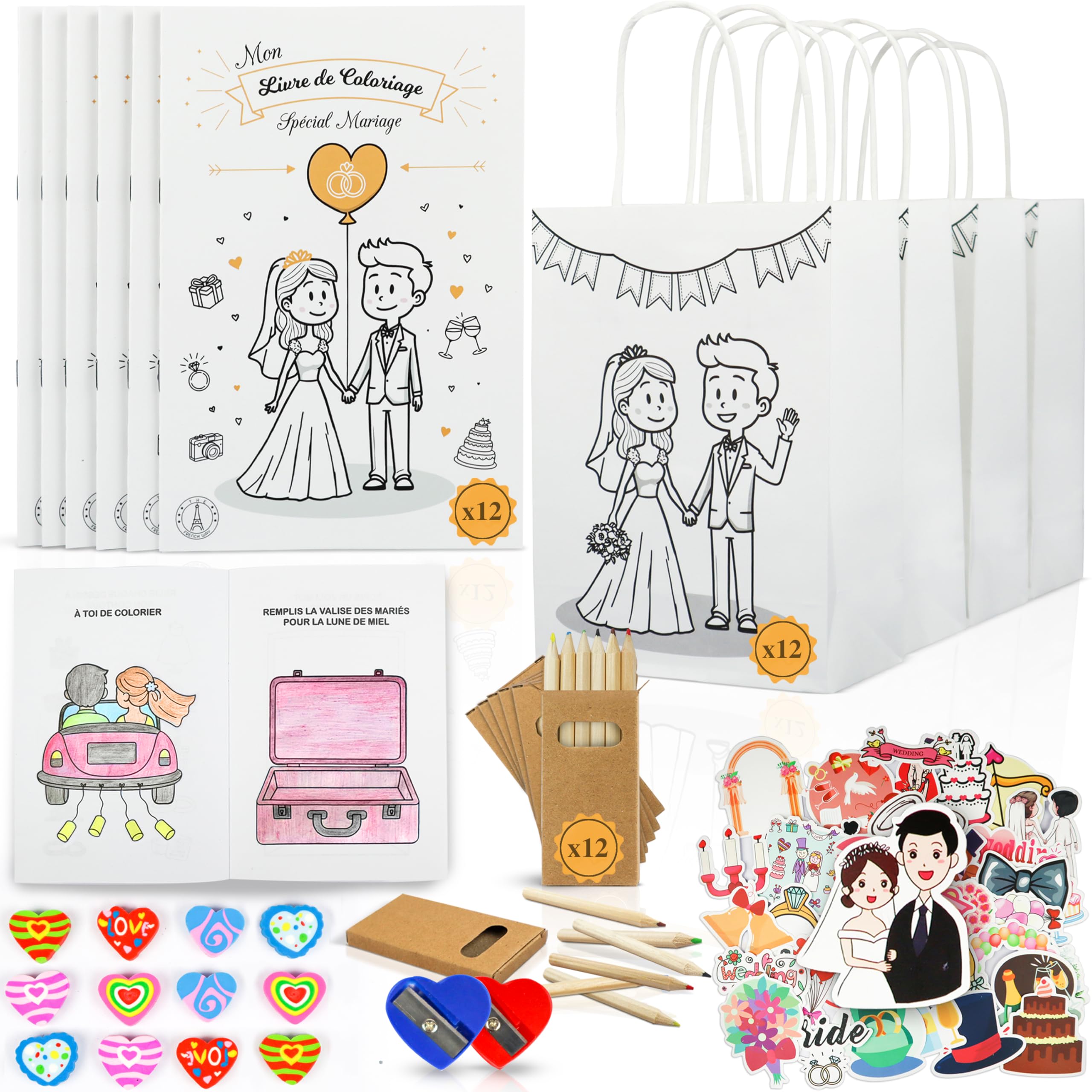 Lot De 10 Cahiers De Coloriage + 10 Crayons 8 Couleurs – Thèmes Variés – Cadeau Anniversaire Enfant