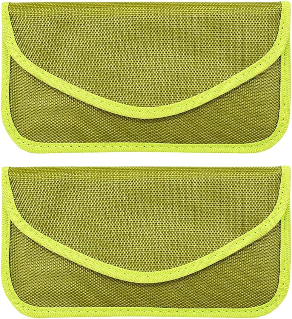 2PCS Faraday Bag, GPS RFID Sign Blocking Shielding Pouch for Key Telephone Privateness Safety, Anti-Monitoring Cellphone Automobile Key Fob Card Faraday Bag Pockets Case, Automobile Equipment (Inexperienced)