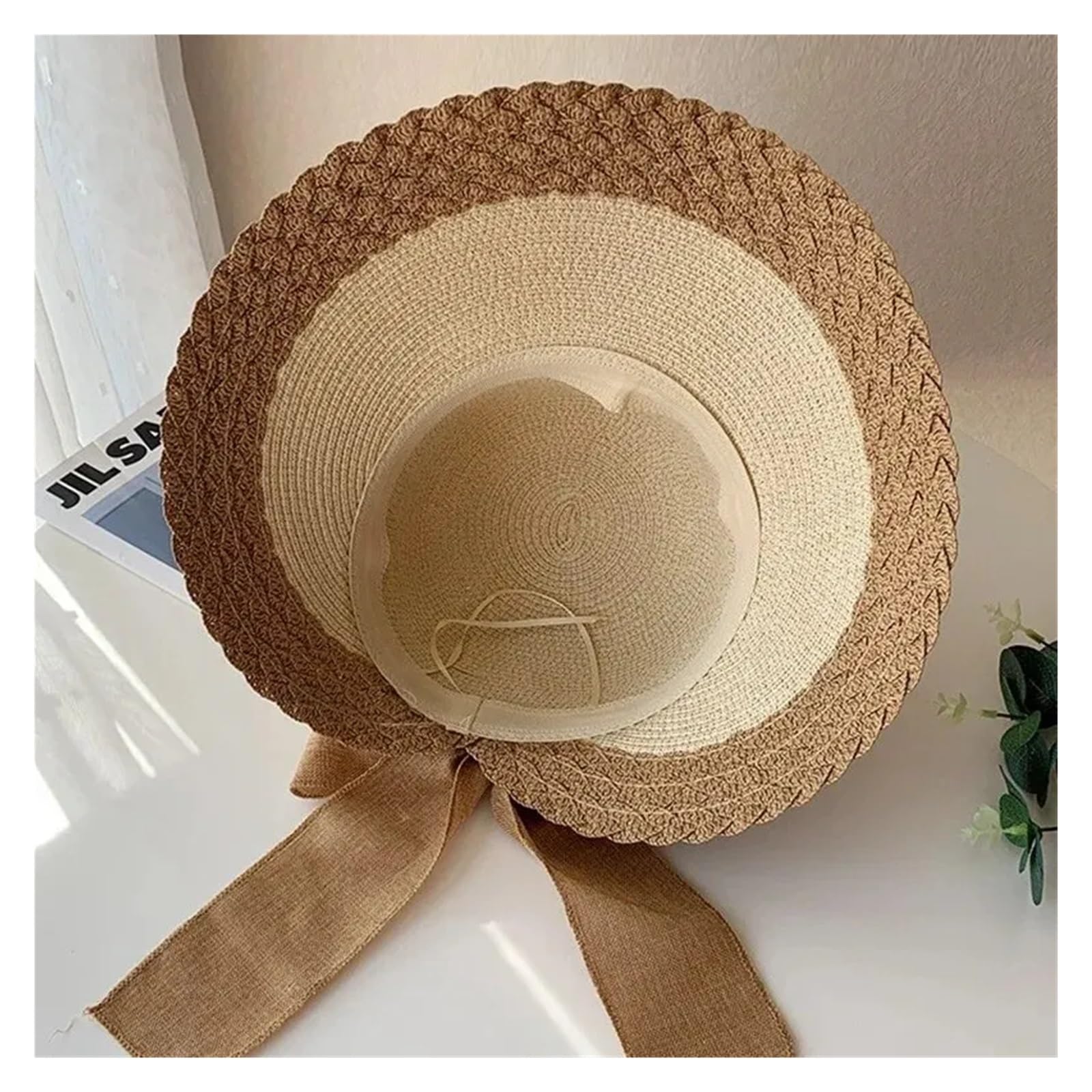 Sombrero de paja plegable ala ancha for mujer for playa y uso al aire libre