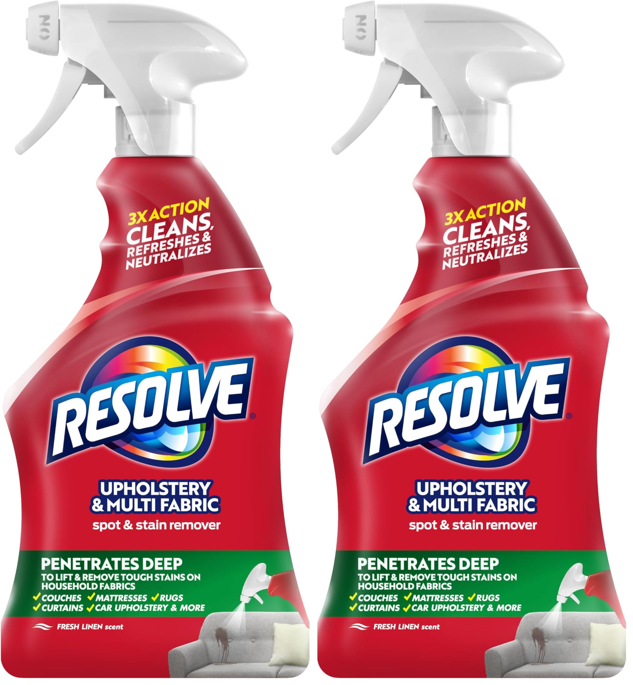Resolve 22 fl oz Liquid Multi-Fabric Cleaner and Upholstery Stain Remover (Pack of 2)