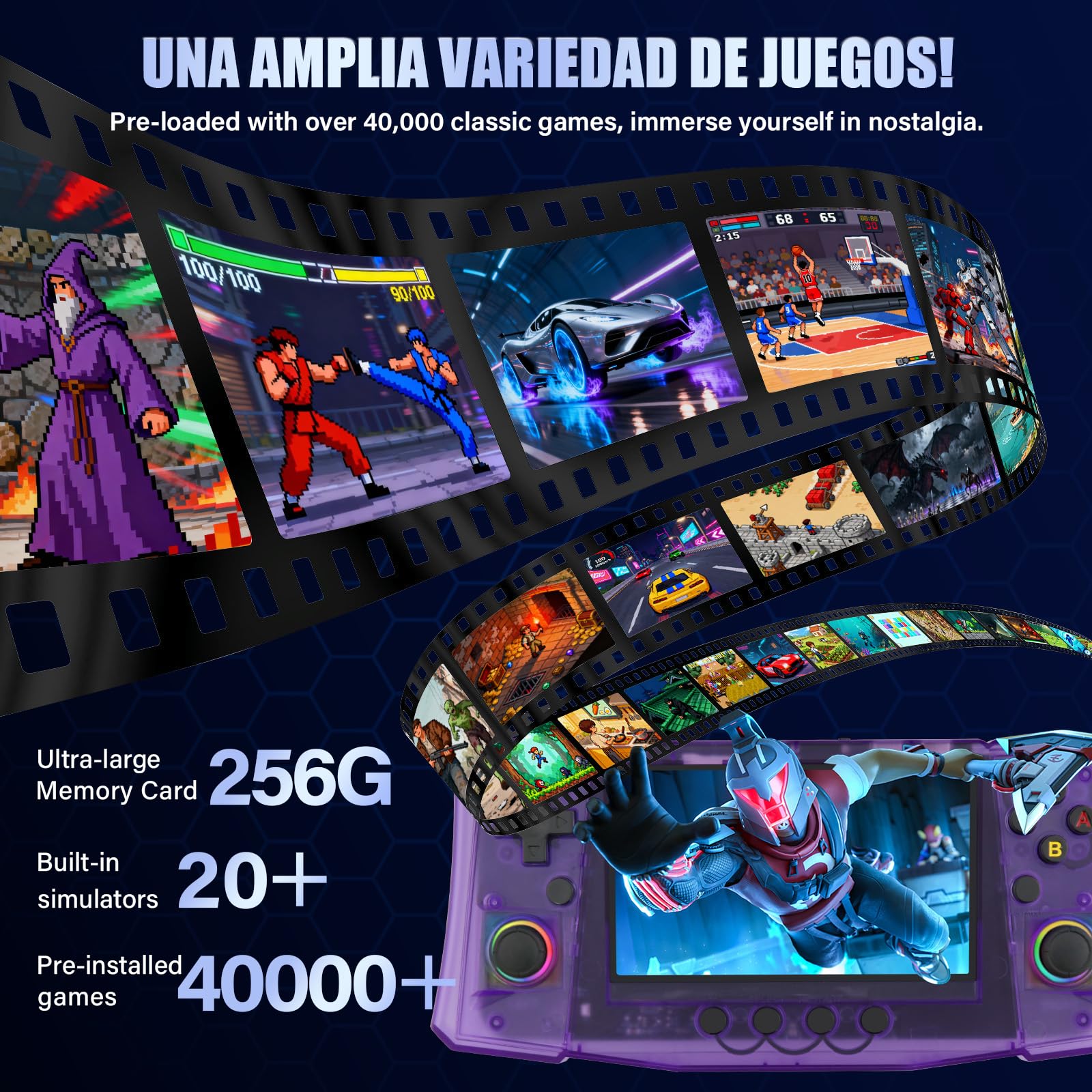 Handheld Game Console, 40,000 Games in 1, 4.5-Inch IPS Screen Retro Gaming Console,40000 Classic Games - Image 3