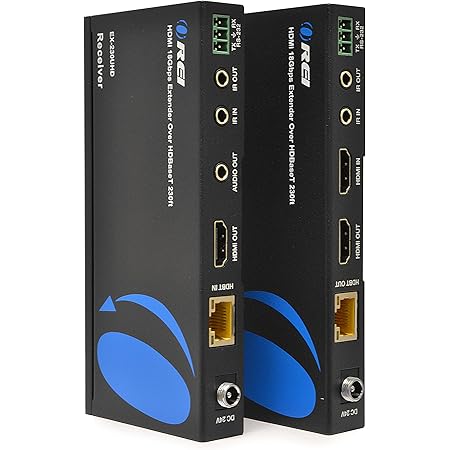 4K UltraHD Extender over HDBaseT by OREI , Balun Full 18Gbps Over CAT 5/6/7 Ethernet Cable - IR Signal - 230 Ft @ 1080P - 130 Ft @ 4K 60hz