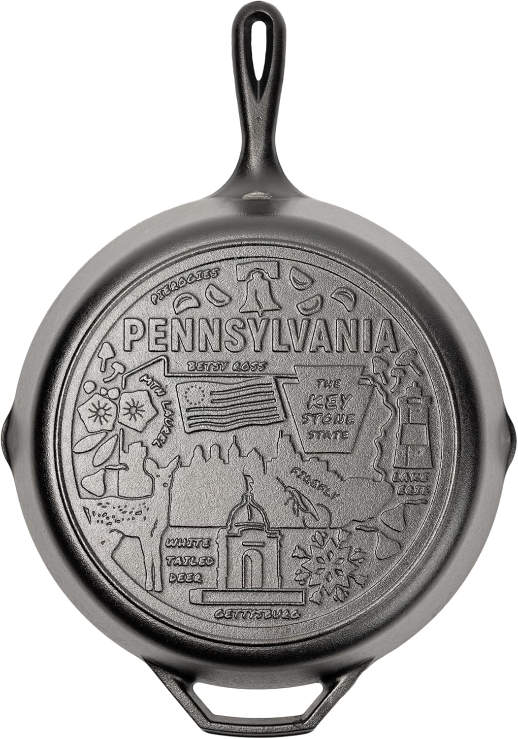 Lodge 12 Inch Cast Iron Skillet – Pre-Seasoned Frying Pan with Teardrop Handle – Oven, Stovetop, Grill & Campfire Use – Made in USA – Non-Toxic, Even-Heating Cookware – Pennsylvania