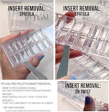 Empty Makeup Palette | 20 Wells | Modular Interchangeable Depotting System | Ritual Pro Palette 3 | Sample Bundle, Lipstick, Creams, Alcohol based makeup and paint, watercolor, Gouache, Acrylic paint