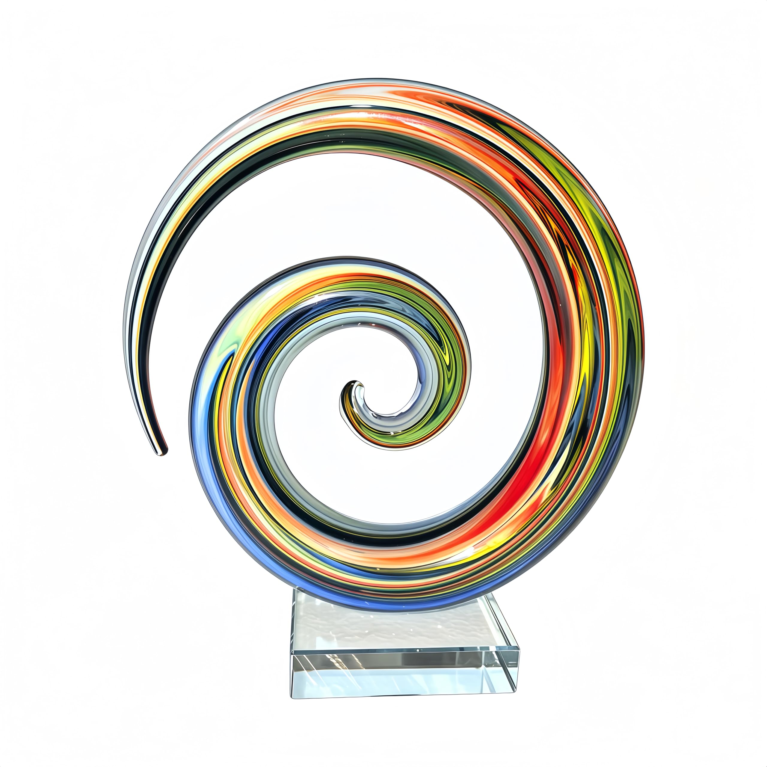 Photo 1 of Mysphex Art Glass Sculpture Multicolor Spiral Figurine