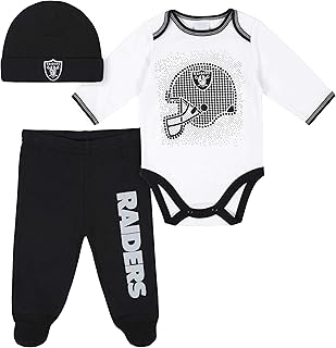 NFL Baby-Boys 3 Pack Bodysuit Footed Pant and Cap Registry Gift Set