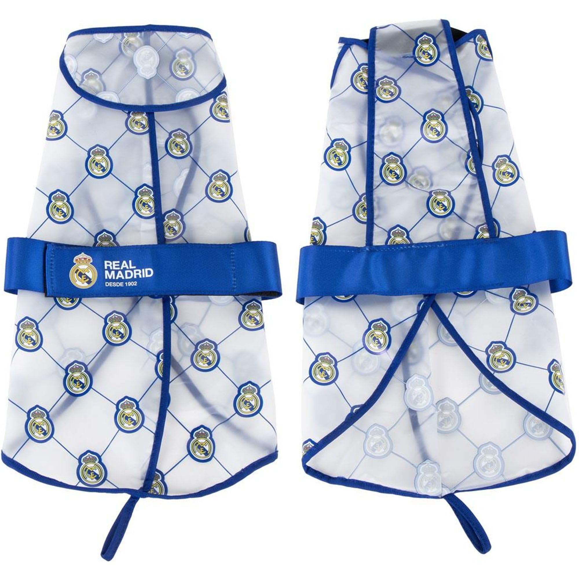 Real Madrid Adjustable Dog Raincoat, Waterproof Coat for Pets with Hood Water Resistant, and Comfortable Fit