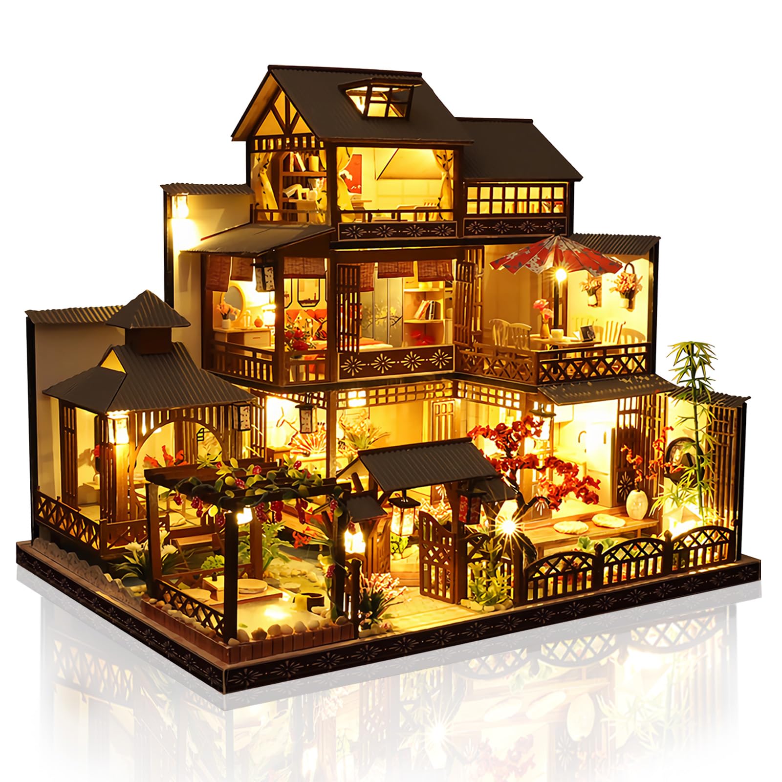 Sexy Outfit Kit per casa delle Bambole in Miniatura Fai-da-Te, Kit per casa delle Bambole in Legno con Luce a LED, Artigianato Fatto a Mano per Adulti e Adolescenti da Costruire, Crea Il Tuo Modello