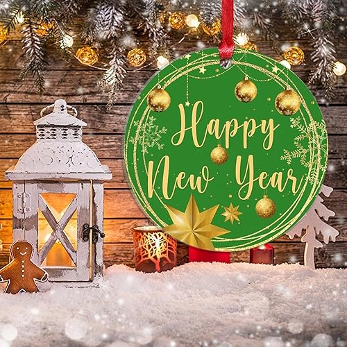 Vista 53 de Christmas Ornament Merry Christmas Y'all Ornament for Christmas Tree Decor Gold Snowflake Ball Wreath Xmas Tree Decorations 3in Acrylic Ornament