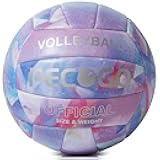 Volleyball Size 5 PU Leather Soft Indoor Outdoor Volleyballs Sports Training Game Play Ball for Beginner, Teenager, Adult, 8.2