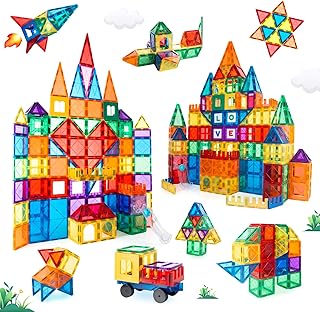 Magnetic Tiles for Kids, 85 PCS 3D Magnetic Blocks STEM Magnetic Building Blocks, Learning Educational Magnet Toys for Boys Girls Construction Kit Magnetic Toys for 3+ Years Old Kids Toddlers