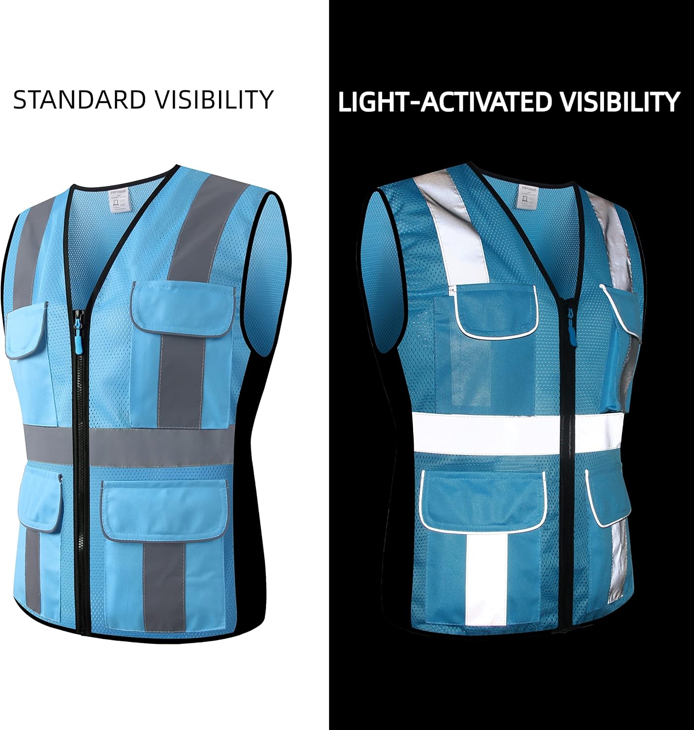 Reflective Safety Vest for Women, High Visibility Mesh Breathable Ladies WorkWear with Pockets and Zipper