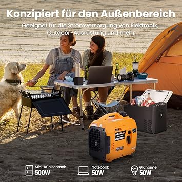 maXpeedingrods 1200 W Power Generator Portable Inverter Power Generator Super Quiet Lightweight 11.5 kg Petrol Powered 4 Stroke with AC/USB Socket for Outdoor Camping Caravan Emergency Generator Garage