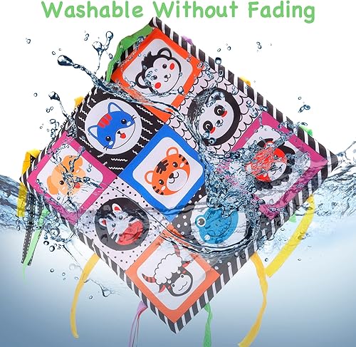 Miniatura 5 de FPVERA Juguetes para bebés con tapete para abdomen tapetes sensoriales para bebés de 0 a 6 meses juguetes sensoriales de alto contraste en blanco y