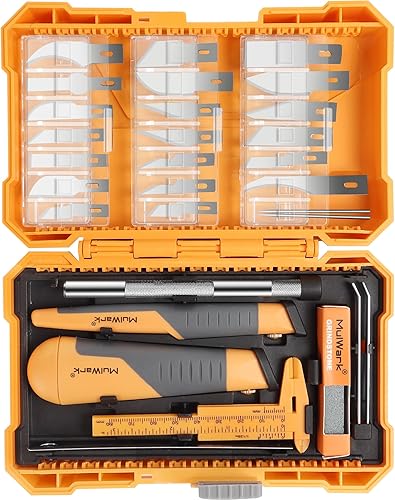 Miniatura 9 de MulWark Exacto Juego de cuchillos Kit de cuchillos para manualidades Kit de 16 piezas de precisión para manualidades con cuchillos afilados