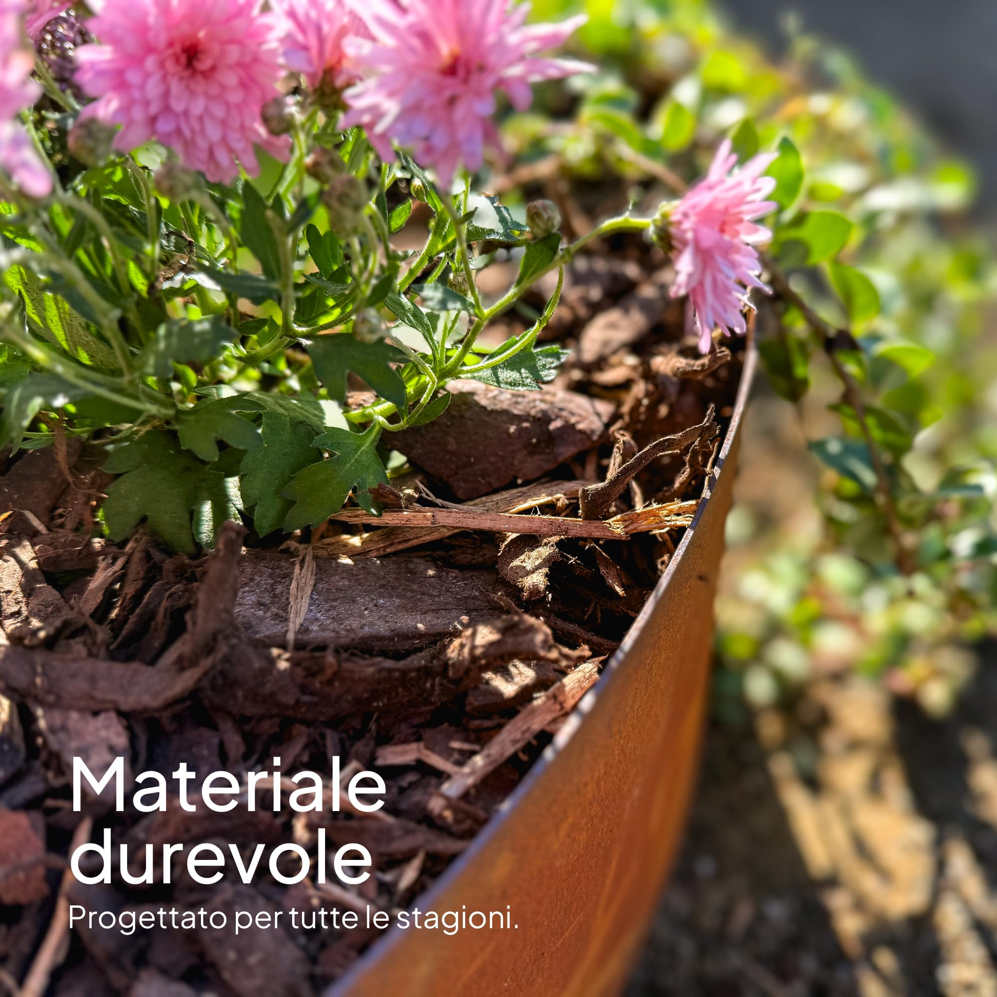 UNIGARDIA Bordura da Giardino per Alberi in Acciaio Corten Ø 100 cm, Altezza 20 cm - Bordura per Aiuola in Metallo Circolare - Installazione Facile, Accessori e 1 Paio di Guanti Inclusi